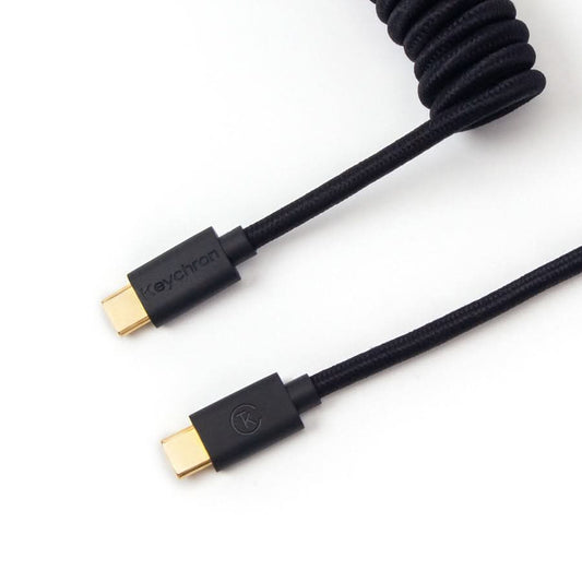 Keychron Coiled Aviator Cable, USB Type-C Keyboard Cable, 5-Pin GX12 Aviator Connector, 136cm