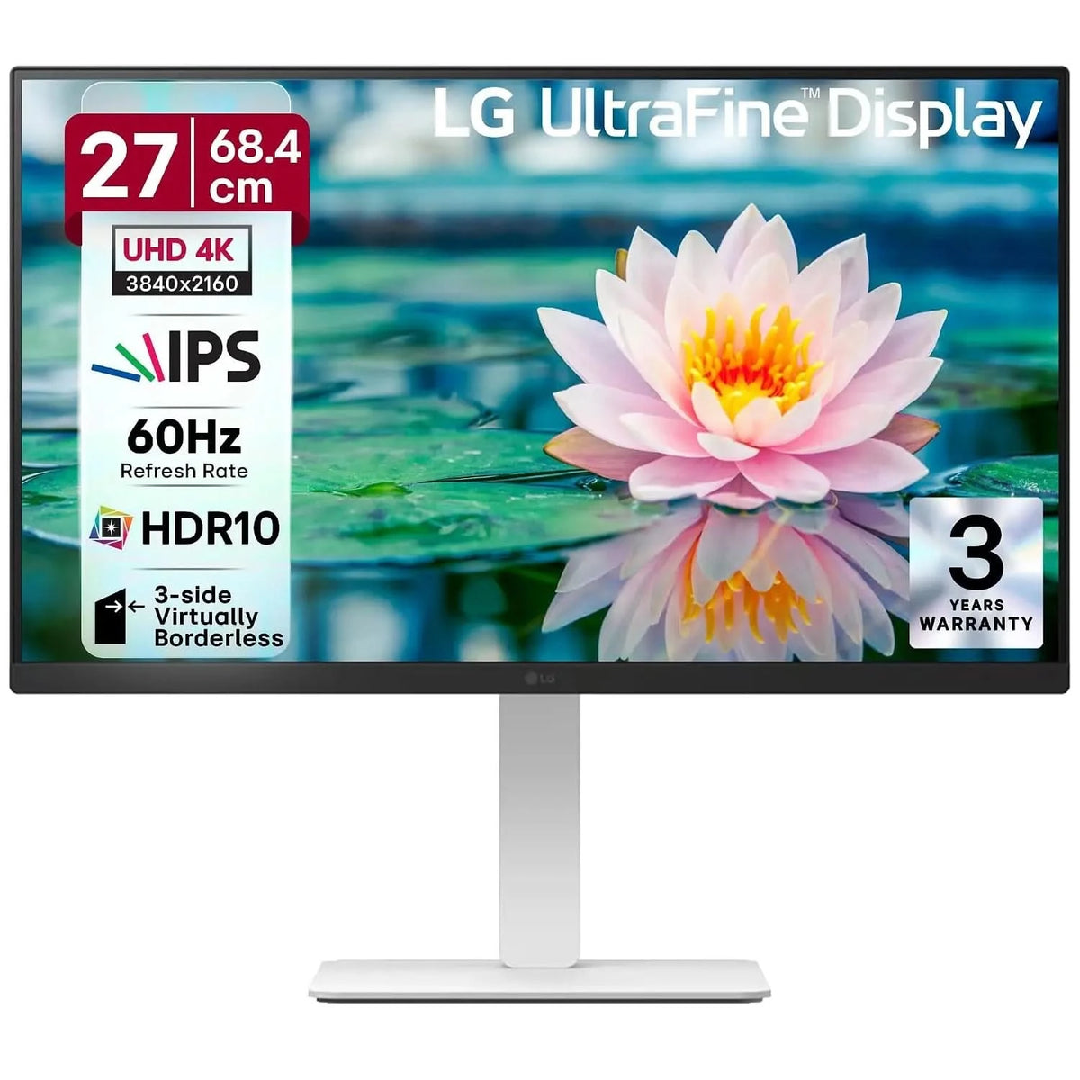 LG 27US550 27 Inch Ultrafine UHD IPS Panel HDR10 Borderless Anti-Glare Monitor
