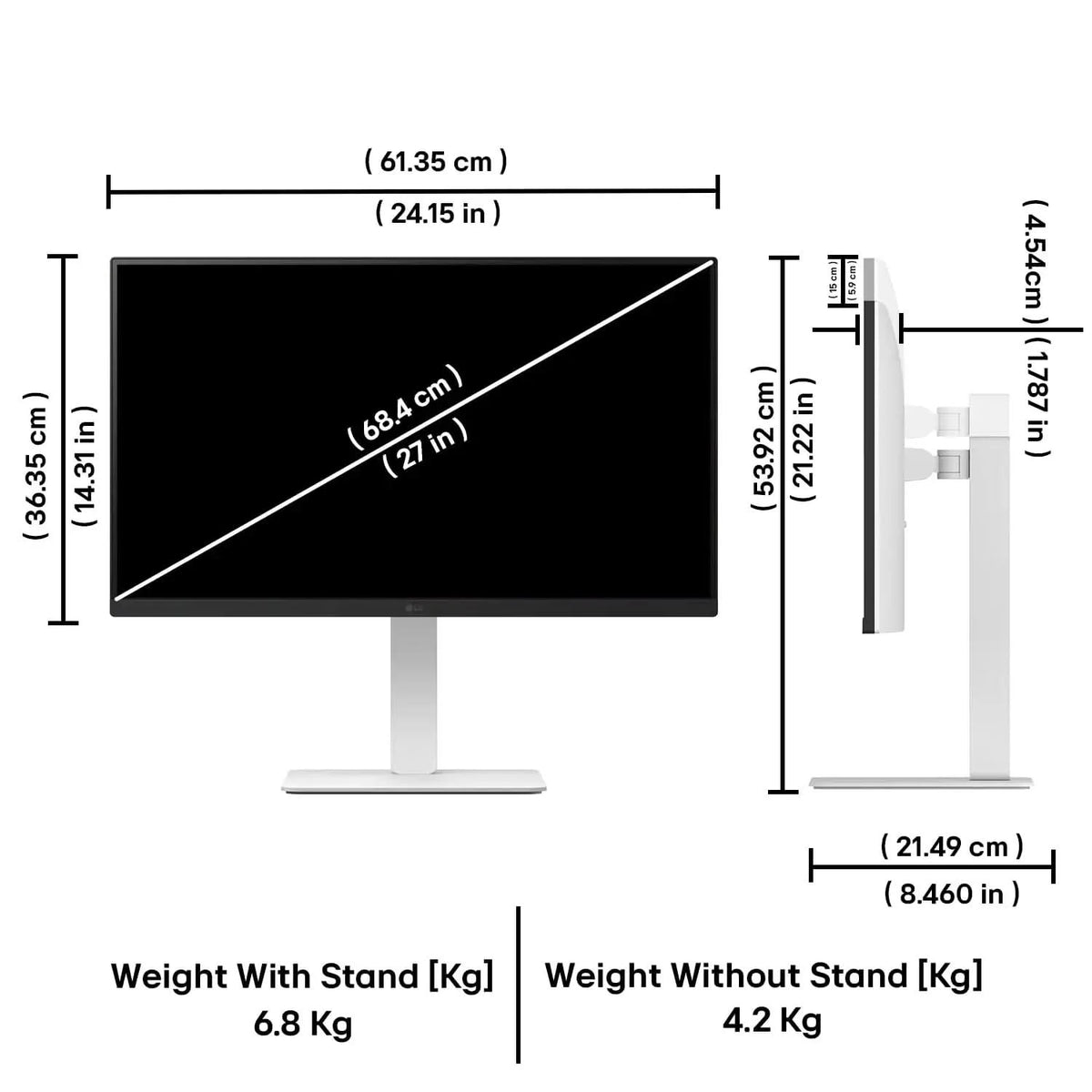 LG 27US550 27 Inch Ultrafine UHD IPS Panel HDR10 Borderless Anti-Glare Monitor