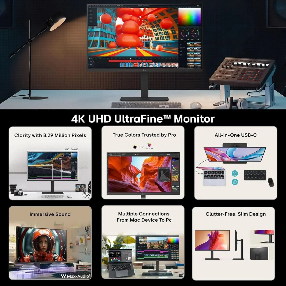 LG 32U720A-B 32 Inch 4K UHD VA 60Hz Ultrafine Monitor