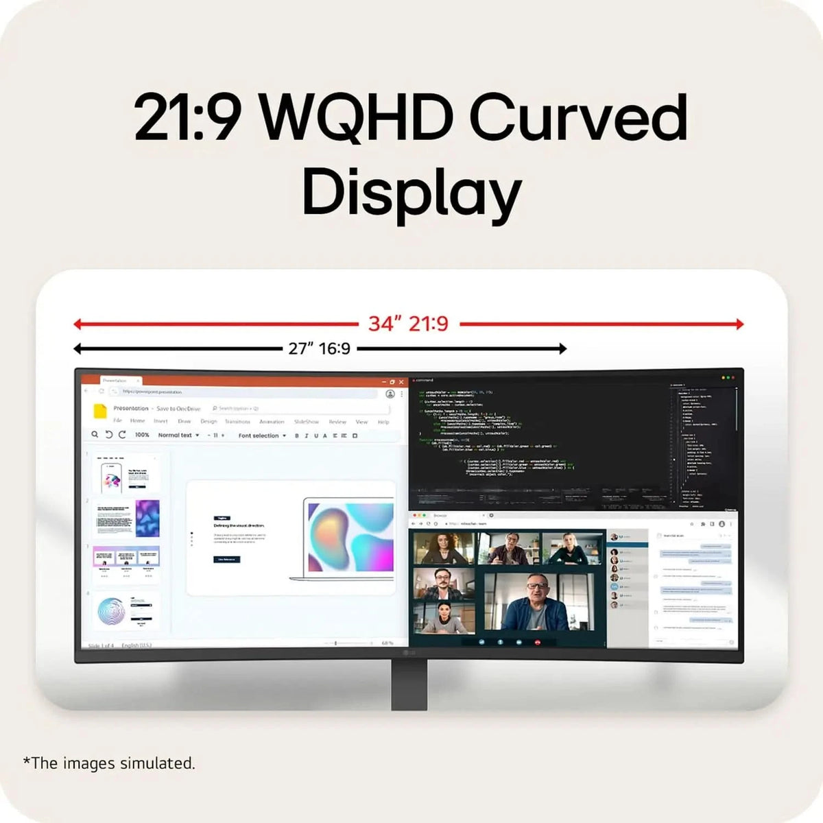 LG 34U640B 34 Inch UltraWide WQHD 144Hz sRGB 99% Curved Monitor