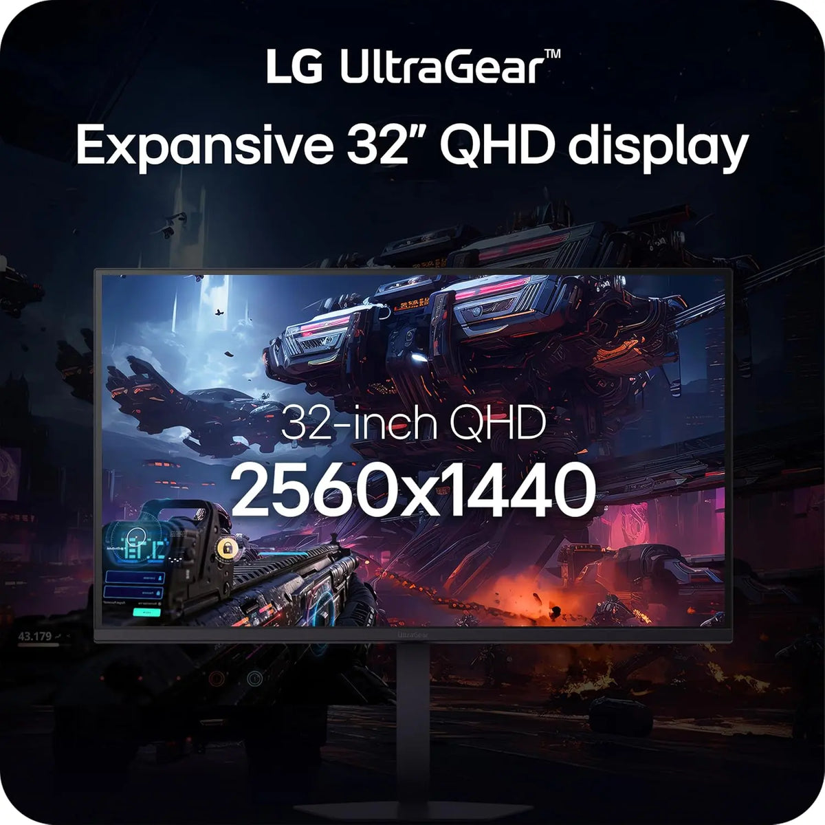 LG 32G620B-B 32-inch Ultragear IPS QHD 200Hz 1ms G-Sync Gaming Monitor