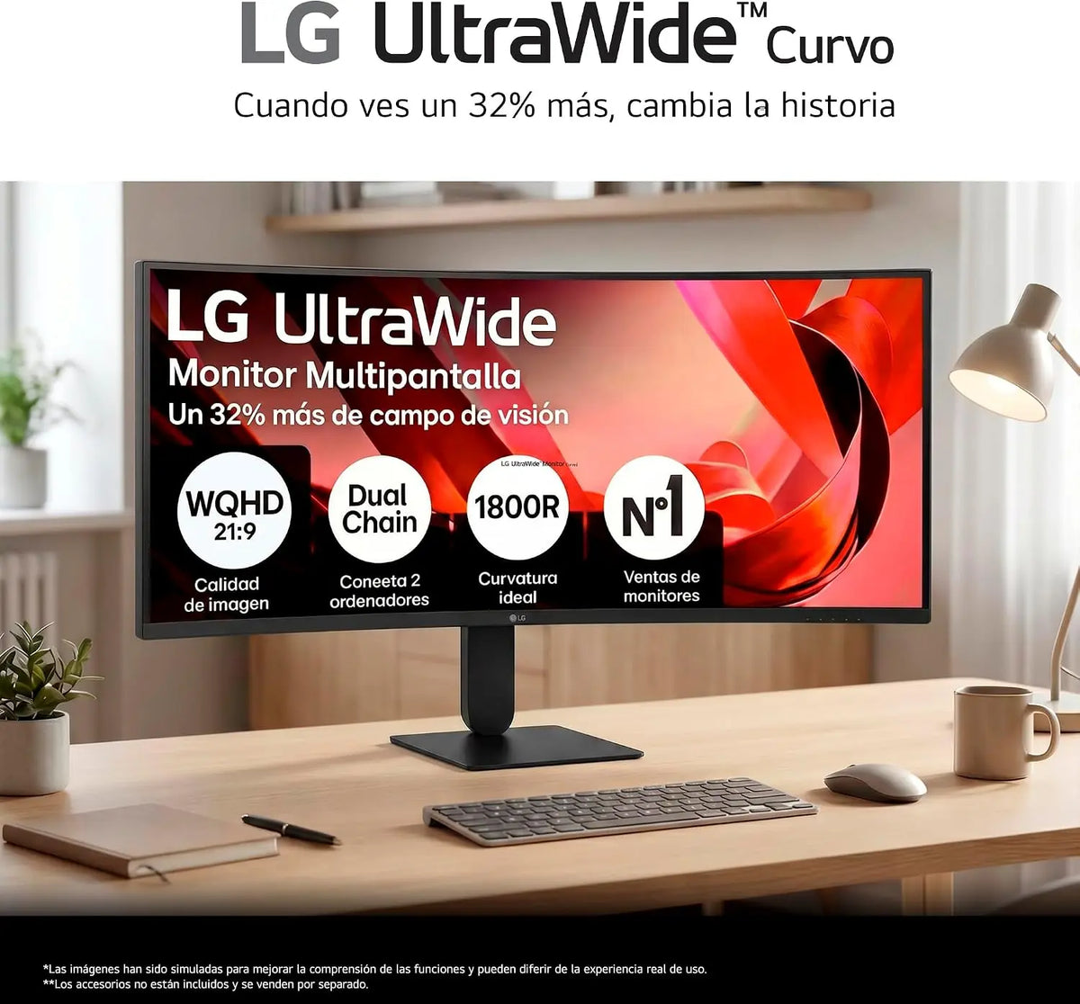 LG 34U601B-B UltraWide Monitor, 34" VA Display, WQHD Resolution, 120Hz Refresh Rate Black