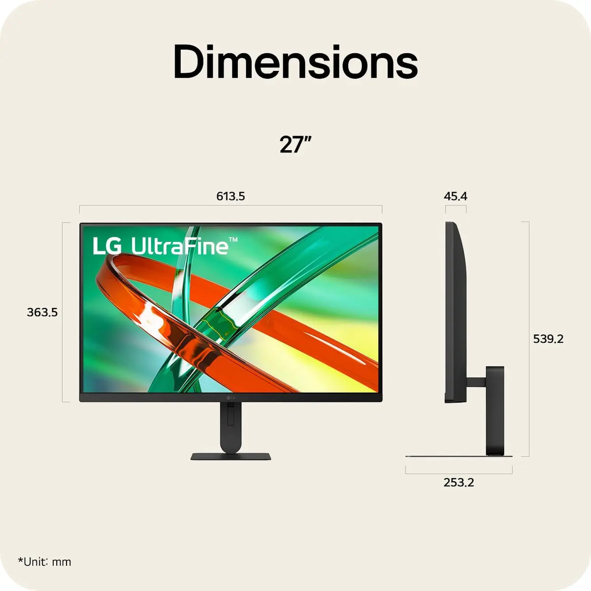 LG UltraFine™ U7 27U710B-B Monitor | 27 inch UHD 4K IPS, Black
