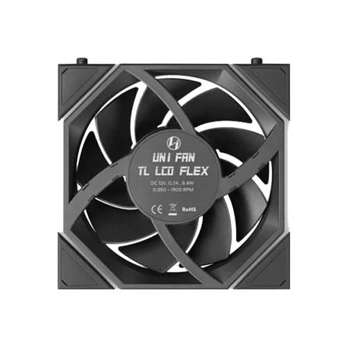 LIAN LI UNI FAN TL LCD FLEX 120mm ARGB Case Fan, 3-Pack, Black
