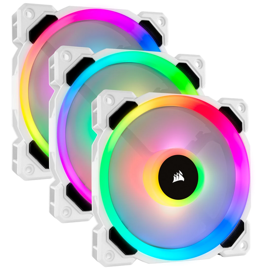CORSAIR LL120 RGB CABINET FAN TRIPLE PACK WITH LIGHTING NODE PRO WHITE