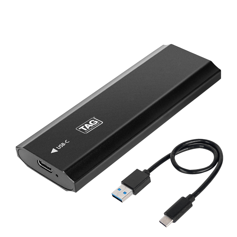 TAG M.2 SSD Enclosure USB 3.1 Gen2, NVMe & NGFF SATA, 10Gbps, Supports 2230 to 2280, Up to 4TB, Black