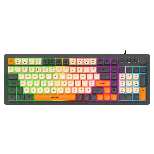 Ant Esports MK800 Pro Gaming Keyboard (Grey, Beige, Orange)