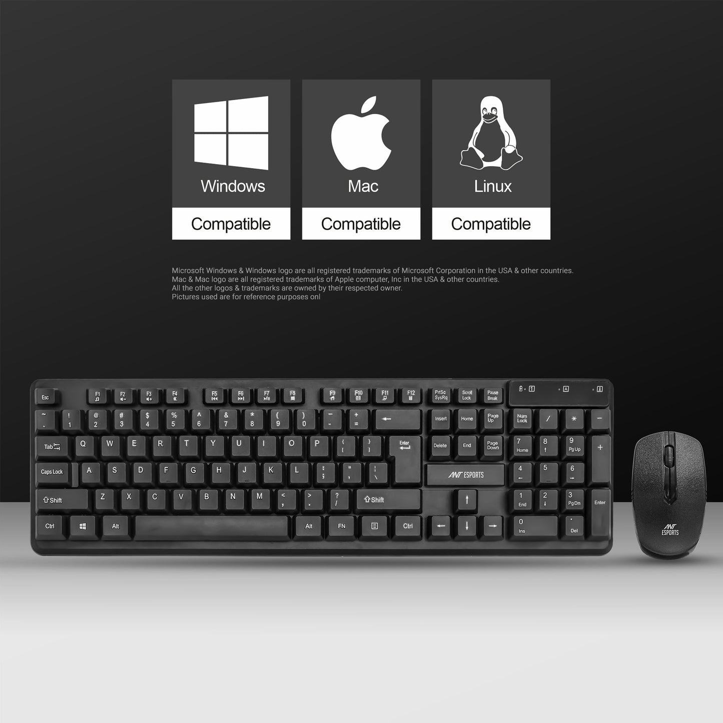 ANT ESPORTS MKWM2023 WIRELESS KEYBOARD & MOUSE COMBO (BLACK) R-41211141