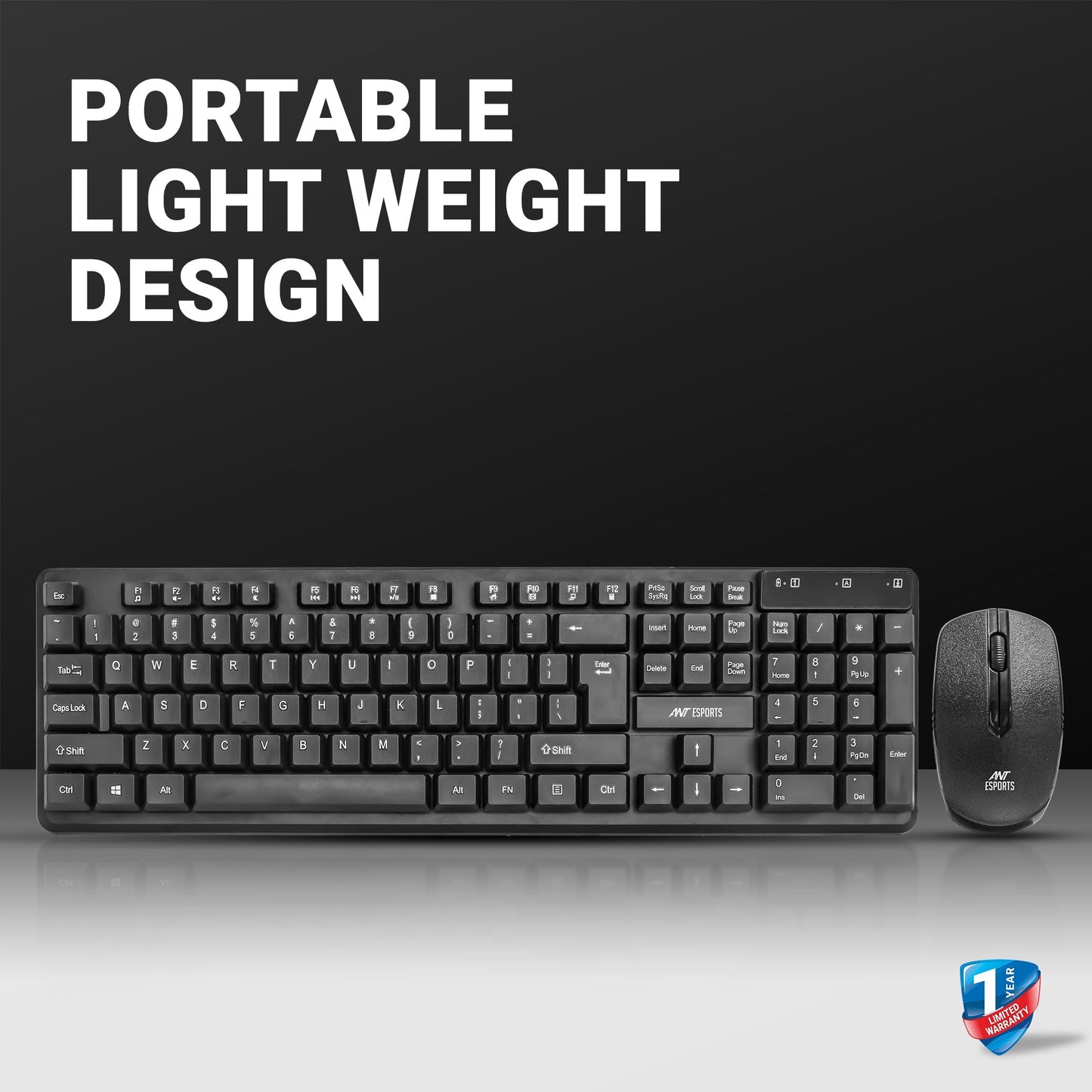 ANT ESPORTS MKWM2023 WIRELESS KEYBOARD & MOUSE COMBO (BLACK) R-41211141