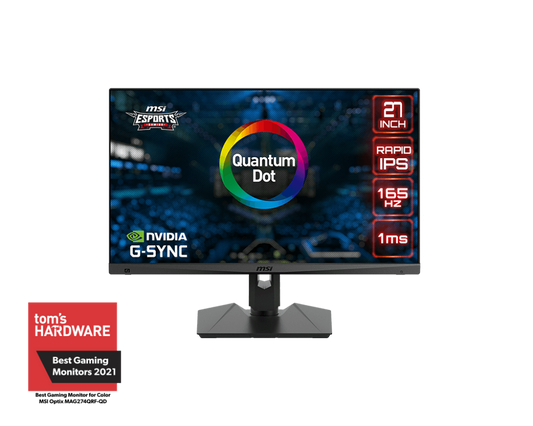 MSI OPTIX 27 INCH MAG274QRF WQHD IPS 165HZ G-SYNC ESPORTS GAMING MONITOR WITH TYPE-C