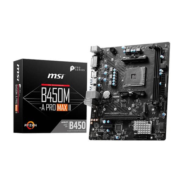 MSI B450M-A Pro Max II AMD AM4 DDR4 Micro-ATX Motherboard
