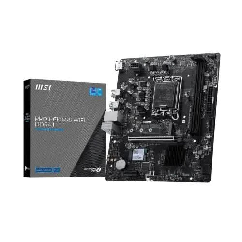 MSI PRO H610M-S WIFI DDR4 II Intel H610 LGA 1700 Micro-ATX Motherboard