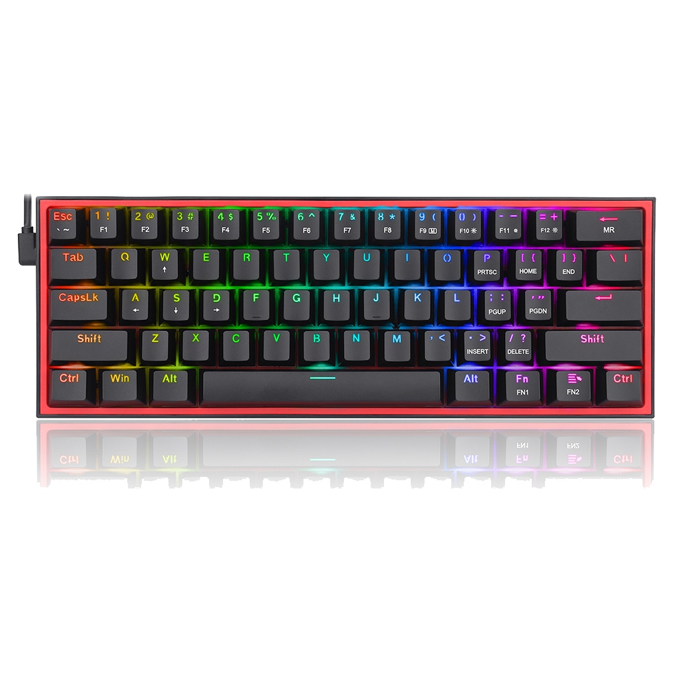 REDRAGON K617 FIZZ (BLACK) RGB RED SWICTH KEYBOARD BLACK