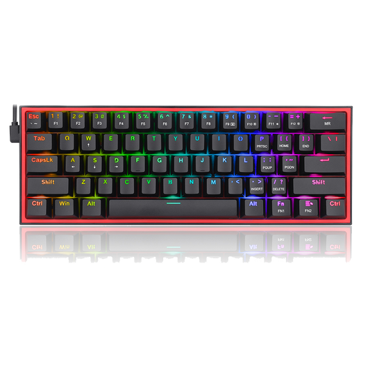REDRAGON K617 FIZZ (BLACK) RGB RED SWICTH KEYBOARD BLACK