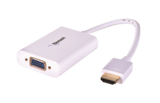 Nextech HDMI (Male) to VGA (Female) Adapter with Micro USB Power Audio Output Compatible with Laptop, Projector, HDTV