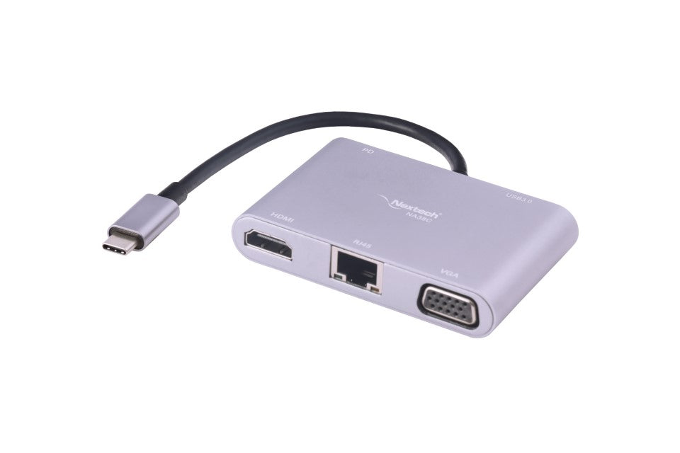 Nextech USB-C 5 in-1 Multiport Dock with Dual Display HDMI & VGA