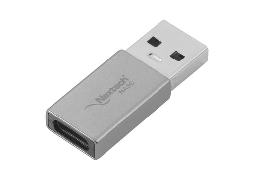 Nextech USB3.0 (Male) to USB-C (Female) Converter with 5Gbps High Data Transfer Speed, Compatiable with Laptops, Tablets, Smartphone, Chargers and More Devices (Grey)