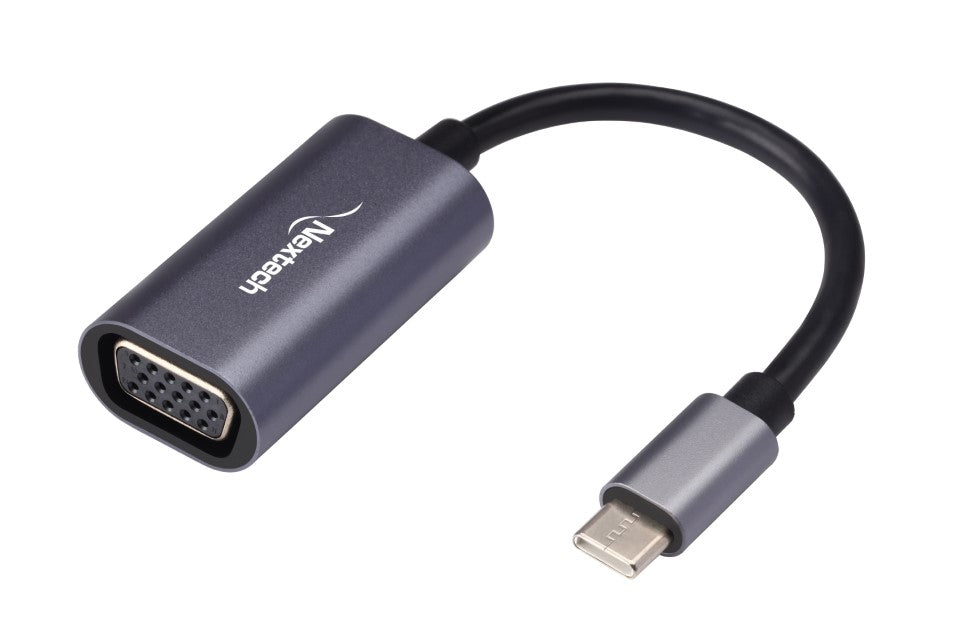 Nextech USB-C to VGA (F) Adapter for Macs, Laptops, PCs, Tablets, and Mobile Phones