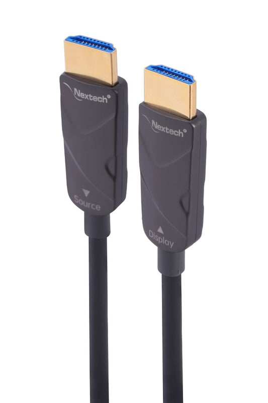 Nextech HDMI 2.0 Active Optical Cable 4K @60Hz, Supports 18Gbps Bandwidth, HDR, 3D connectivity over HDMI, ARC, Compatible with TV, Gaming Console, Laptop, PC, Projector and more (100Meter, Spruce Grey)