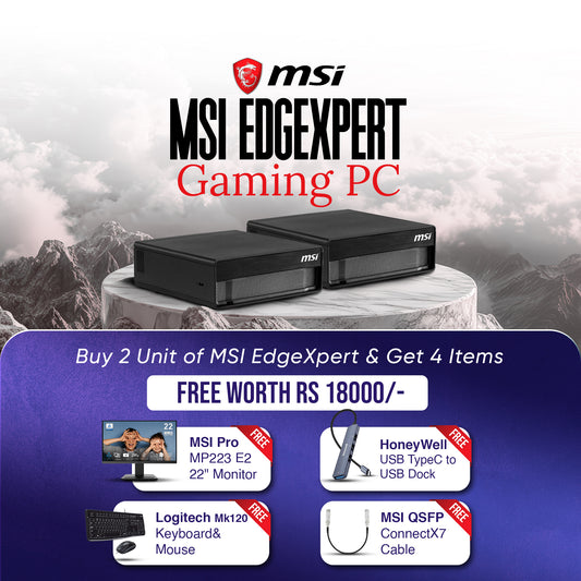 Buy 2 MSI EdgeXpert and Get Free Accessories Worth Rupee 18,000 (22 Inch Monitor + Logitech Combo + Dock + Cable)