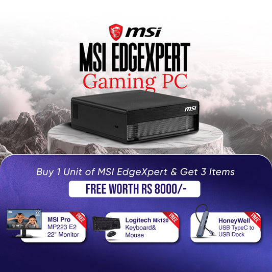 Buy 1 MSI EdgeXpert Gaming PC Get Free 22 Inch Monitor, Logitech Combo and USB-C Dock Worth Rupees 8,000