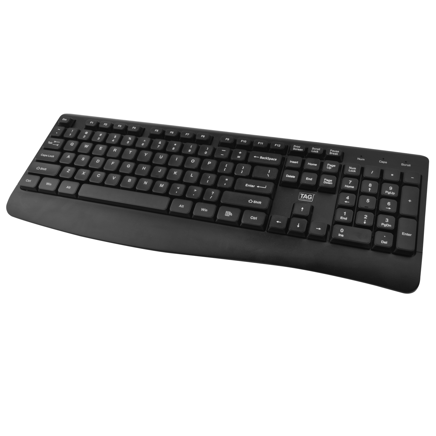 TAG USB Office Keyboard, Full Size, 434mm, ABS Construction, 10 Million Key Life, Black