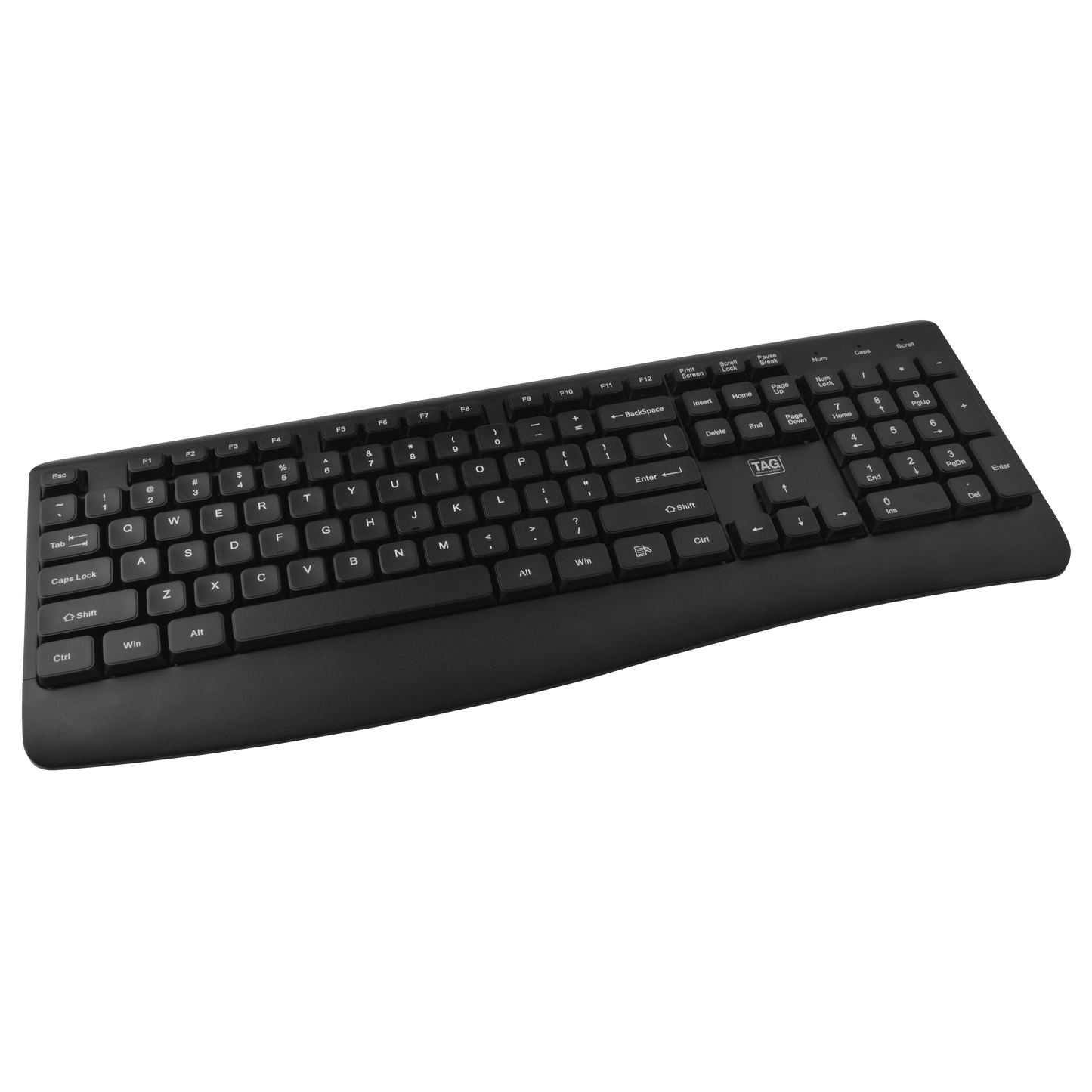 TAG USB Office Keyboard, Full Size, 434mm, ABS Construction, 10 Million Key Life, Black