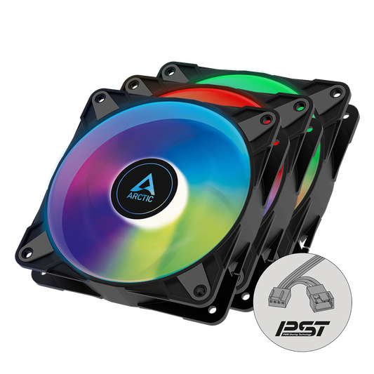 ARCTIC P12 PWM PST A-RGB (BLACK) - 3 PACK