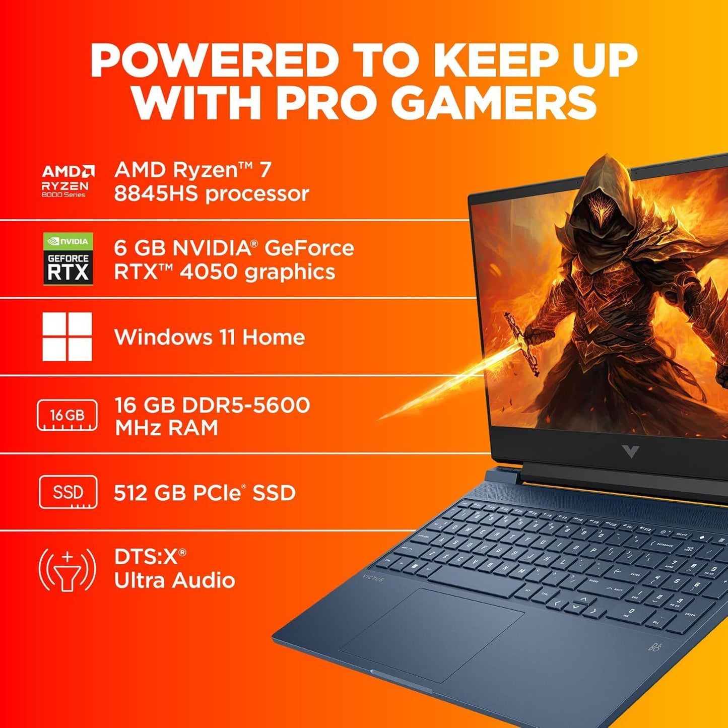 HP VICTUS 15 15-FB3036AX GAMING LAPTOP (AMD RYZEN 7 8645HS/16 GB/512 GB SSD/8GB-GEFORCE/WINDOWS 11 HOME/MSOFFICE/FULL HD)