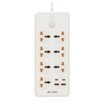 ANT ESPORTS PS722 UNIVERSAL POWER STRIP WITH USB & TYPE C WITH 7 UNIVERSAL SOCKETS, 3 METERS CABLE - WHITE