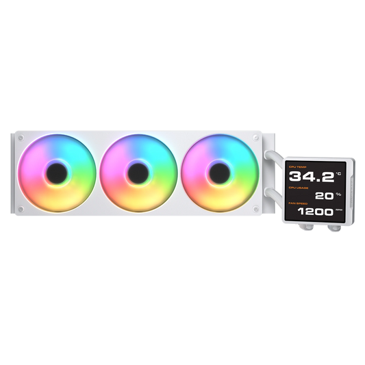 Cougar Poseidon Vistek Pro ARGB 360 White LCD Liquid Cooler