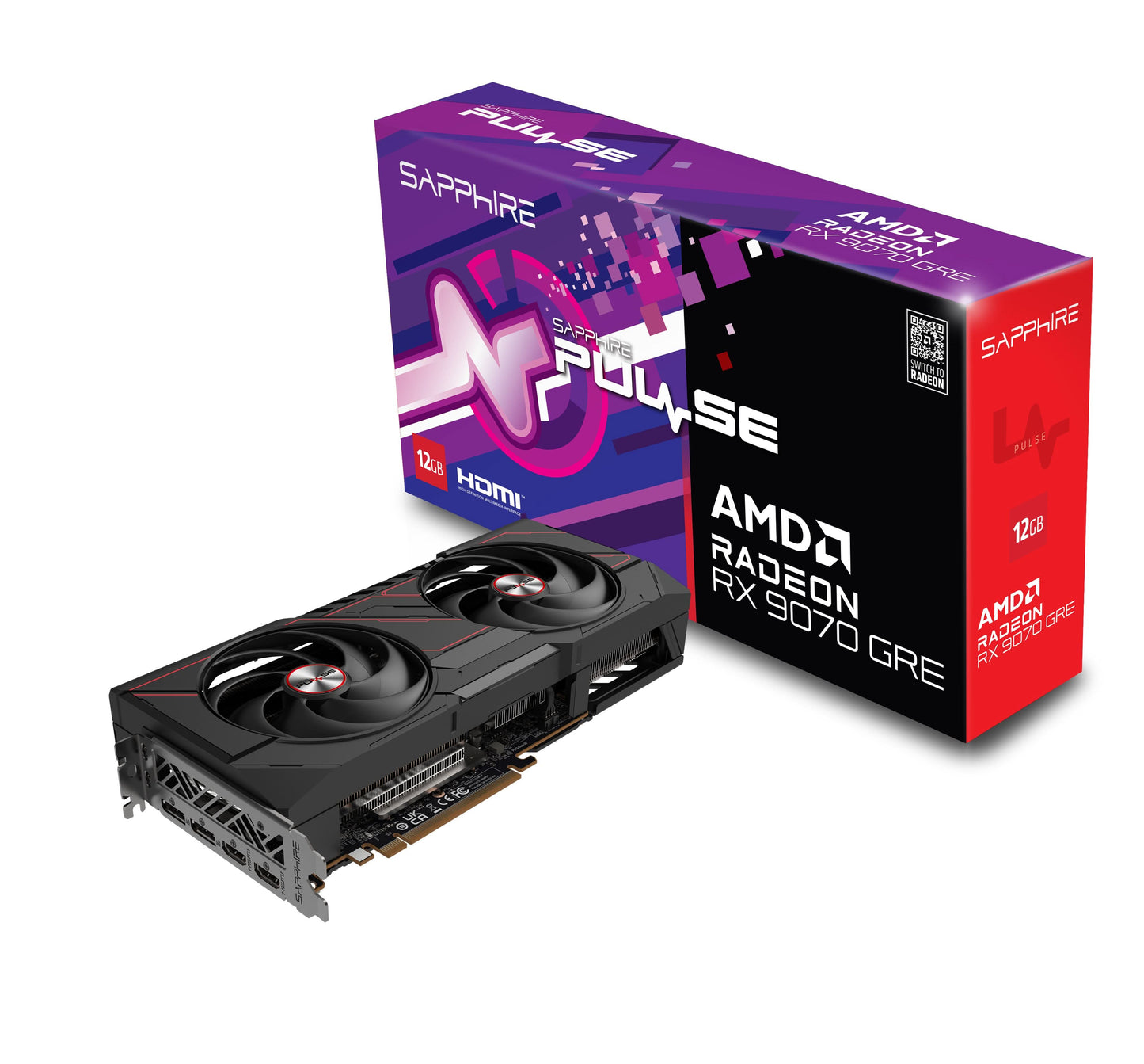SAPPHIRE PULSE AMD Radeon RX 9070 GRE OC 12GB GDDR6 Graphics Card