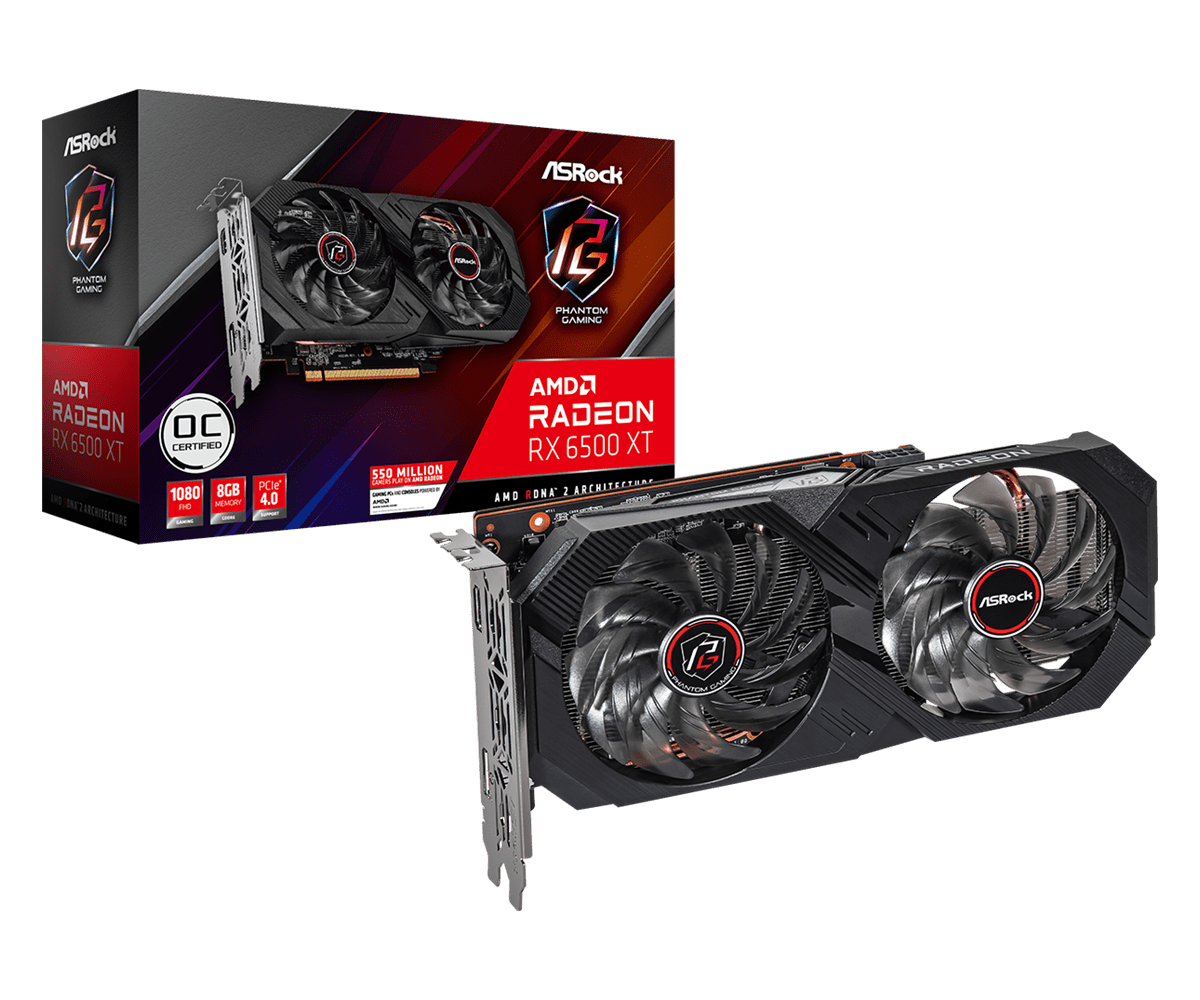 ASROCK RX 6500 XT PHANTOM GAMING OC 8GB GRAPHICS CARD