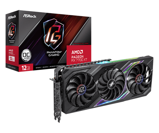 ASRock Radeon RX 7700 XT 12GB GDDR6 Graphics Card – Phantom Gaming