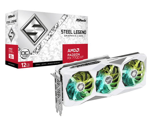 ASROCK RADEON RX 7700 XT STEEL LEGEND 12GB OC GRAPHICS CARD