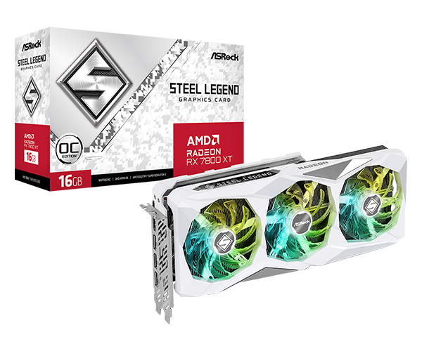 ASROCK RX 7800 XT STEEL LEGEND OC 16GB GAMING GRAPHICS CARD