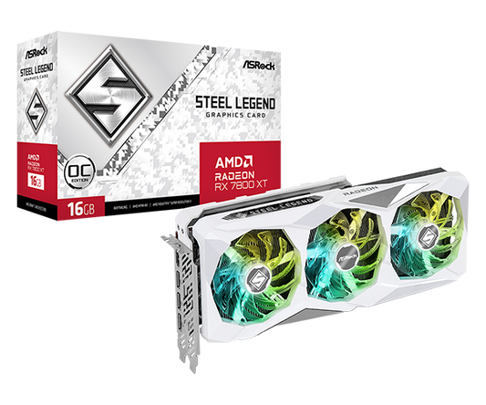ASROCK RX 7800 XT STEEL LEGEND OC 16GB GAMING GRAPHICS CARD