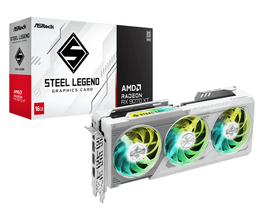 Asrock AMD Radeon RX 9070 XT Steel Legend 16GB White