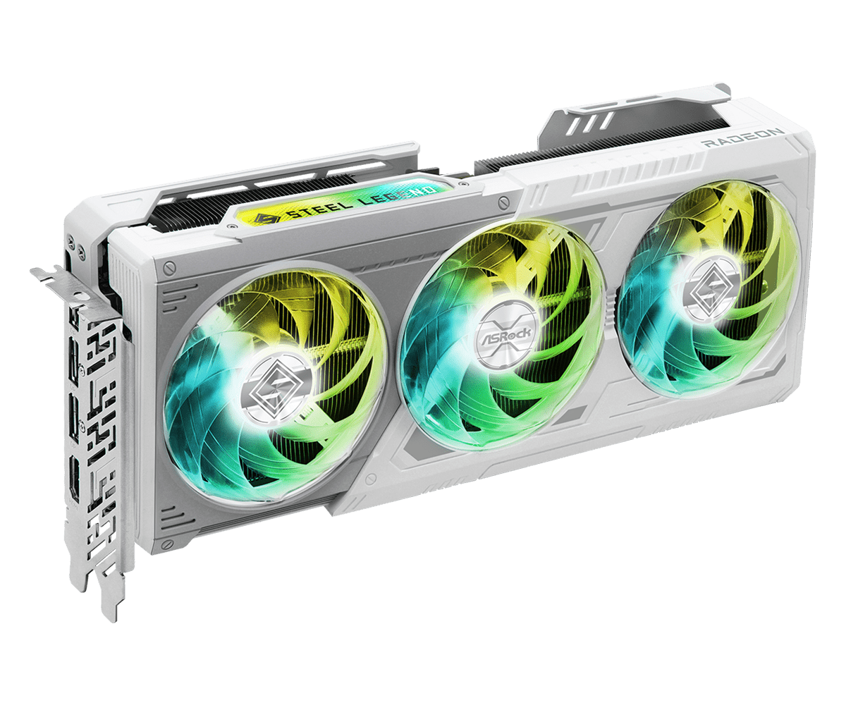 Asrock AMD Radeon RX 9070 XT Steel Legend 16GB White
