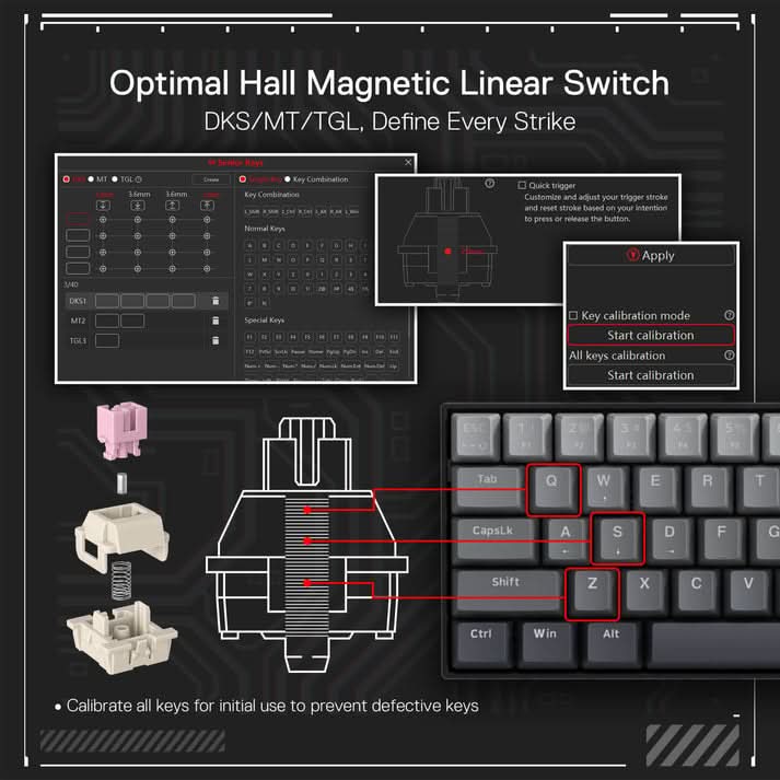 Redragon FIZZ K617 Magnetic Hall Effect Gaming Keyboard