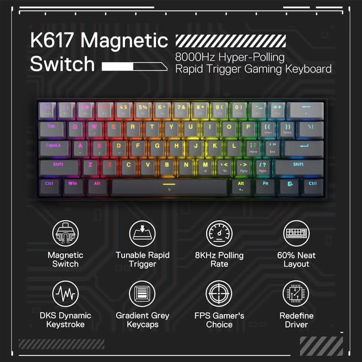 Redragon FIZZ K617 Magnetic Hall Effect Gaming Keyboard