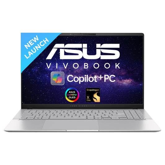 ASUS VIVOBOOK S 15 OLED, QUALCOMM AI POWERED LAPTOP, SNAPDRAGON X ELITE X1E 78 100 (16GB/1TB/QUALCOMM ADRENO GPU/3K/WINDOWS 11 HOME) S5507QAD-MA751WS