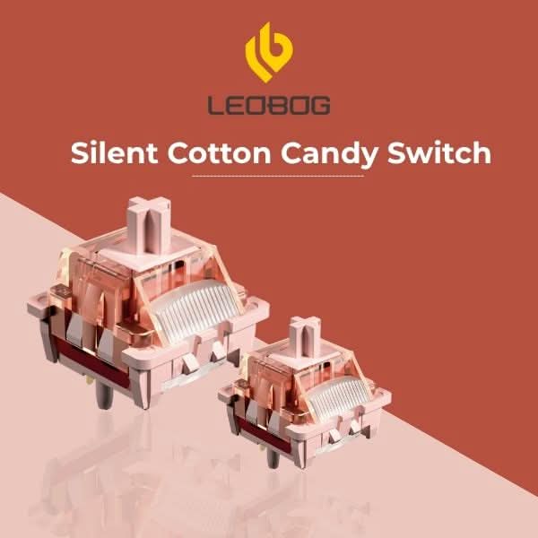 AULA LEOBOG Silent Cotton Candy Linear Switch – Ultra-Smooth, Pre-Lubed, Hot-Swappable, Ideal for Custom Keyboards – 100pcs (SCCS100)