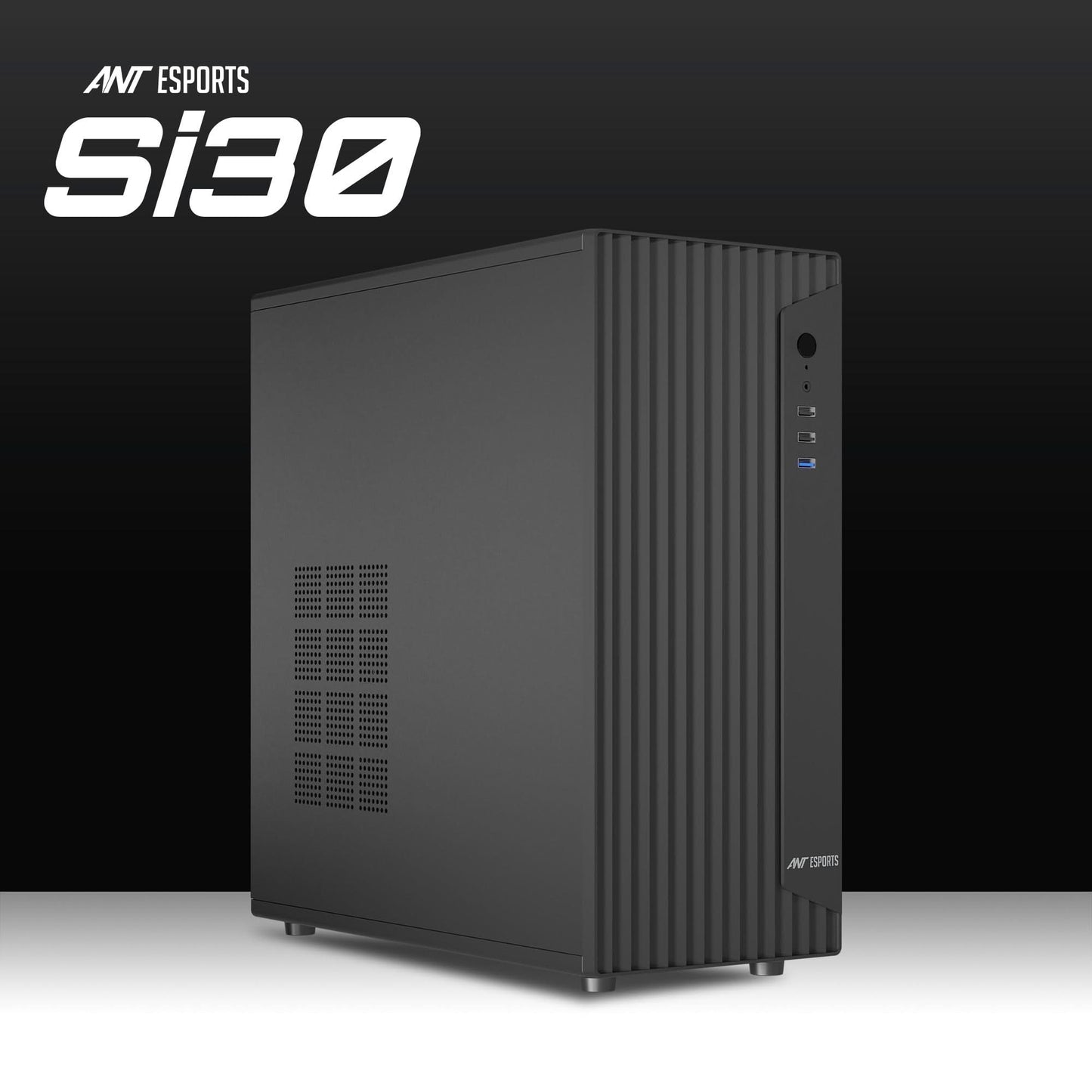 Ant Esports SI30 Mid Tower (ATX/M-ATX/M-ITX) Black Cabinet with 3x120mm Fans