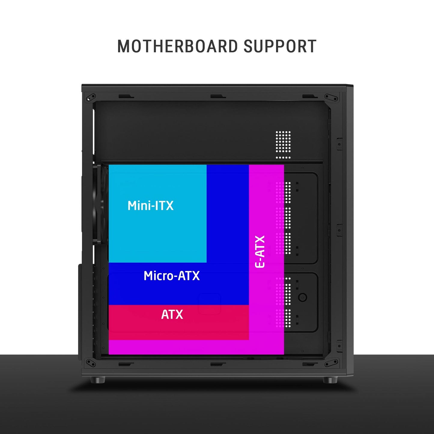 Ant Esports SI30 Mid Tower (ATX/M-ATX/M-ITX) Black Cabinet with 3x120mm Fans