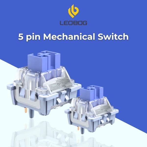 AULA LEOBOG Silent Iris Linear Switch – Ultra-Smooth, Pre-Lubed, Hot-Swappable, Ideal for Custom Keyboards – 100pcs (SIS100)