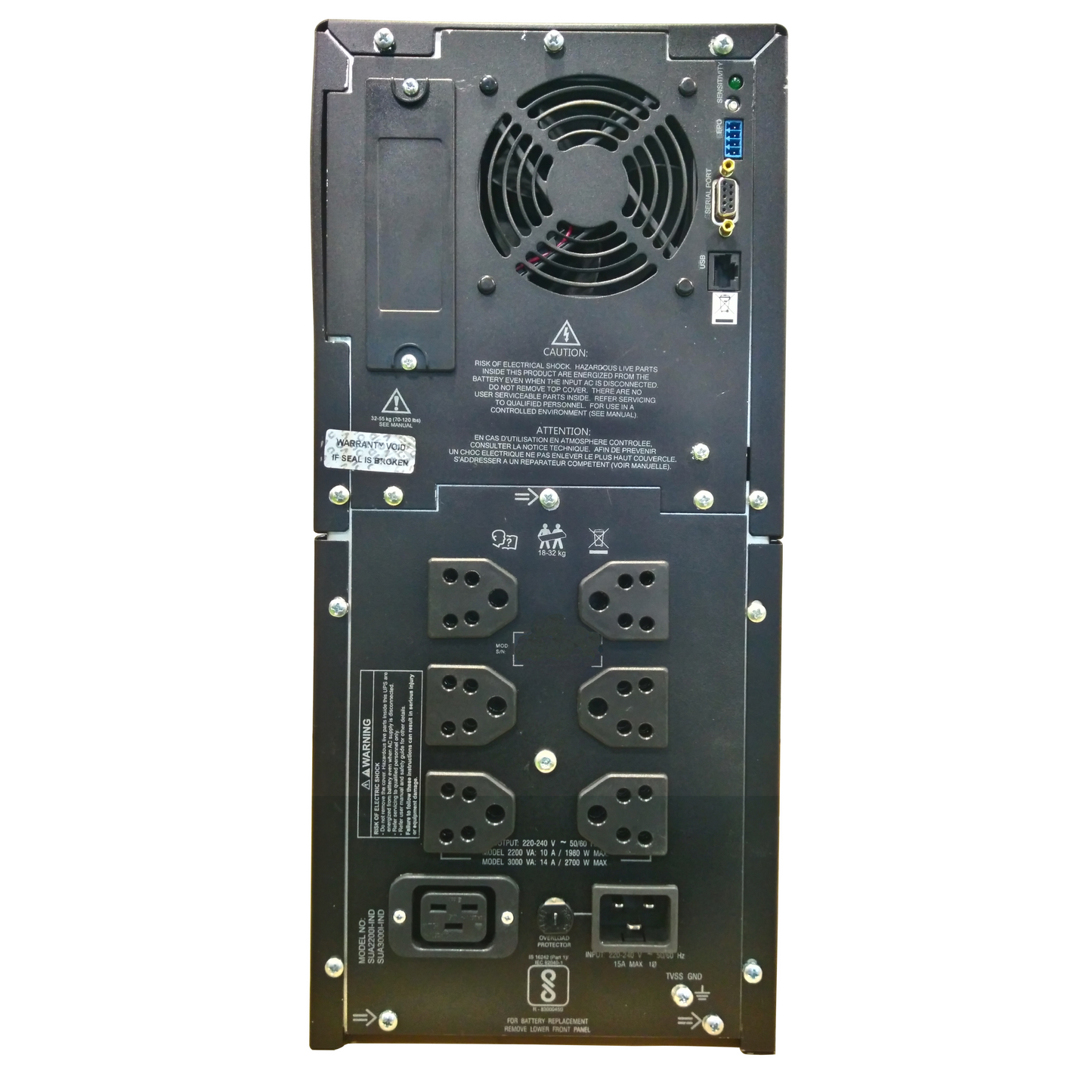 APC Smart-UPS SUA2200I-IND - 2200VA/ 1980W | 230V | 6 India 3-pin 6A Outlets | High-Capacity UPS for Enterprise Power Protection | Automatic Voltage Regulation | Visual LED and Audible Alarms | User Replacable Battery | Energy Efficient |