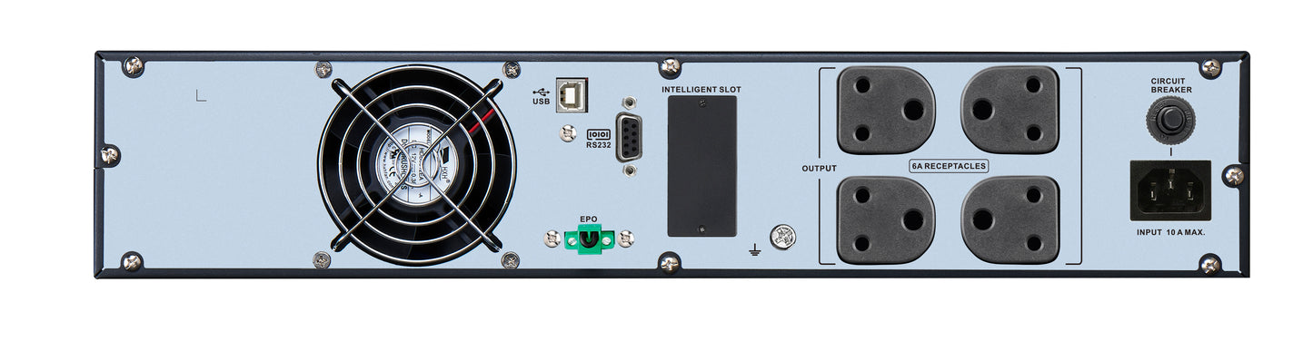 APC Easy UPS On-Line SRVL1KRI-IN - 1000VA/ 900W |230V | 4 India 3-pin 6A Outlets | Lithium-ion | Rack/Tower 2U | Intelligent Card Slot | Visual LCD and Audible Alarms | W/O rail kit | 3 years Warranty