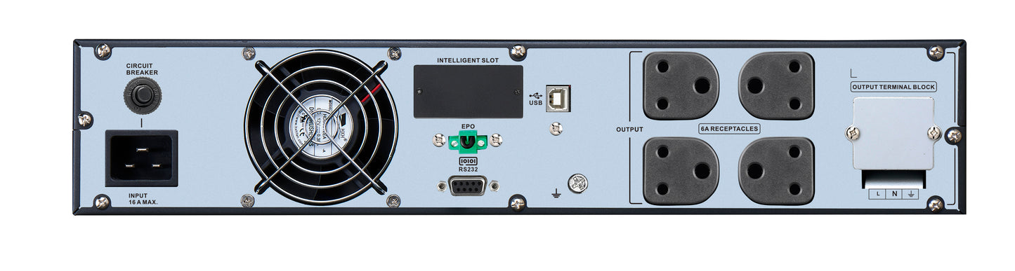 APC Easy UPS On-Line SRVL2KRI-IN - 2000VA/1800W |230V | 4 India 3-pin 6A + 1 Hard wire (1P+N+E) Outlets | Lithium-ion | Rack/Tower 2U | Intelligent Card Slot | Visual LCD and Audible Alarms | W/O rail kit | 3 years Warranty